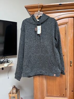 Quiksilver Charcoal Heather Knit Hooded Sweatshirt
